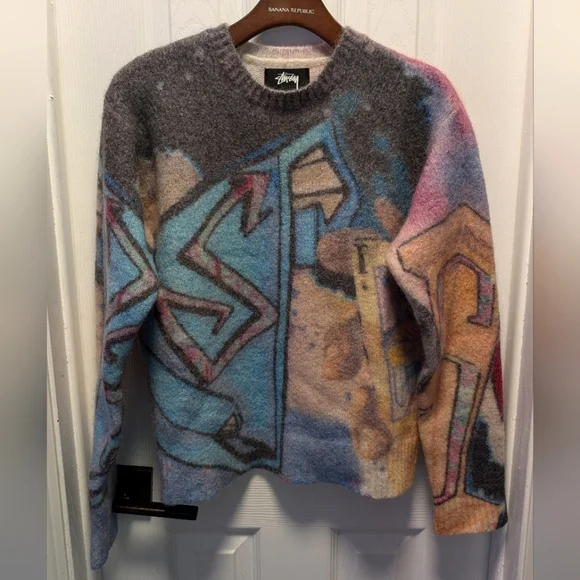 トップス STUSSY 8BALL mohair sweater STUSSY 8 Ball Heavy Brushed Mohair Sweater White Size XL Men